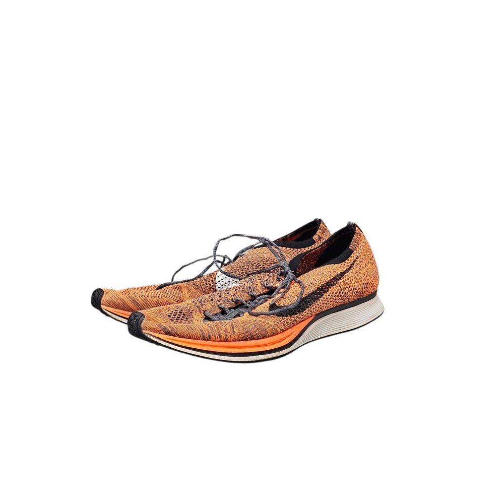 Nike Men's Size 15 Flyknit Racer Orange Athletic Lightweight Running Shoes 2016 - Picture 3 of 8